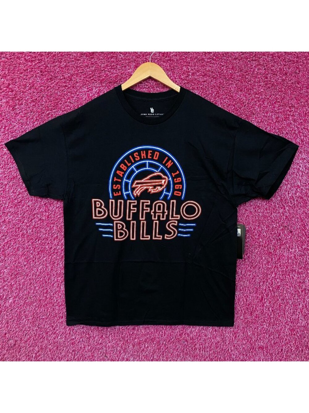 Junk Food Clothing NFL Buffalo Bills Neon Style Logo Graphic T-Shirt XL